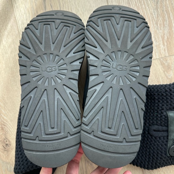 UGG Charcoal Knit Boots with Button Women Size 9 - Picture 4 of 7